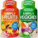 Semplicemente il Pledge della Natura -Packed con 42 diversi frutta e verdura - Realizzato con Superfoods di cibo intero - con Aloe Vera – 100% Soia Free -2 Mese di alimentazione- 180 Conteggio (Pacchetto di 2)