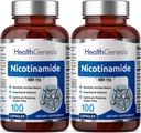 B-3 Nicotinamide 500 mg 100 Caps 2 Pack - Nicotinic Amide Niacin Natural Flush-Free Vitamin Formula - Supporta la salute delle cellule della pelle