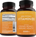D3 Vitamina 5000 IU Softgels (125 mcg), 30 Softgels - Integratori ad alta potenza di vitamina D per la funzione immunitaria sana, ossa e muscoli - Realizzati con olio di cocco liquido organico