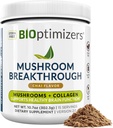 BIOptimizers Mushroom Coffee Alternative – Chai Drink – Lion’s Mane, Chaga, Reishi + Collagen Peptides per Focus, Energy & Gut Health – Funghi adaptogenic & MCT Powder – 15 Servings