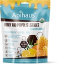 Miele e Propolis Lozenges Sapori assortiti, Respira fresco - Soothes a Throat- Supporto immunitario con vitamina C, vitamina D e zinco, 20 Conte