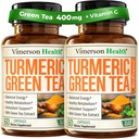 Supplemento curcumina curcuma curcuma con Estratto di tè verde (ECGC) & vitamina C per la salute comune, l'energia e l'inflazione - Curcumina tumerica organica con pepe nero - senza glutine, non OGM. 2-Pack