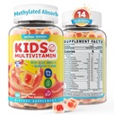 Bambini Multivitaminici con ferro, senza zucchero, bambini Vitamine giornaliere + Probiotici, Alghe Omega 3 (EPA/DHA), A, C, D, Methyl B12, Folate, B6, Zinco, Biotina, per la crescita sana, Supporto immunitario, 60 Conte