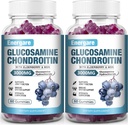 2 Pack 3000mg Glucosamine Chondroitin con MSM Gummies & Elderberry, Extra Forza Joint Support Health, Flessibilità, Antiossidante, Integratore Immune Gummy for Adults, Men & Women 120 Counts