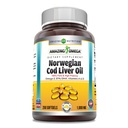 Incredibile Omega Norwegian Cod Liver Oil 1000 Mg 250 Softgels | Limone Flavor