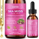 Gocce liquide avanzate del moss del mare, 3000mg liquido organico del moss del mare con l'olio nero del seme e il gel seamoss irlandese, immunità di sostegno del moss del mare crudo, comune, salute digestiva, 60mL-L8