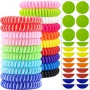 Bracciali respinti della zanzara 20 Pack, bande respinte individualmente della zanzara con 60 Pcs Mosquito adesivi respingenti Patches, DET gratuito insetto Bug Repellent Wristband per bambini adulti