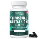 8-in-1 Glutathione Liposomal 2400 MG, formula antiossidante ad alto assorbimento – con acido ialuronico, acido alfa-lipoico, resveratrolo - pelle, fegato Detox & sistema immunitario, 60 Softgels