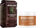 Amla Green Organic Ground Superfood Coffee e Amla Polvere Superfood Supplemento con Pumpkin Spice, 20x Ultra Concentrato Amla