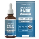 Organico L Methylfolate 7.5 mg Plus Methyl B12 Cofactor - Metabolically Active 5-MTHF Form, Forma Superiore di Folate - Organic Berry Flavor, Liquid Sublingual Form – Mood, Cognition, Methylation (1oz)