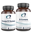 Design per la salute Vitamina D Supreme + B-Supreme Essentials Duo - 5000 IU Vitamin D3 + Vitamina K, Active B Complex (2 Prodotto Set)