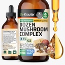 BIO KRAUTER Dozen Mushroom Tincture - Integratore di supporto immunitario Gocce - Promuove il supporto digestivo e cognitivo - Non-GMO, Formula di difesa dell'immunità liquida - Bottiglia di 4 fl. oz