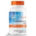 Miglior Benfotiamine 300 del medico con BenfoPure, aiuta a mantenere sano Metabolismo Glucosio, Non OGM, Vegan, Gluten Free, Soy Free, 300 mg, 60 Caps Veggie
