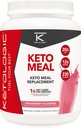 Polvere di Shake della sostituzione di KetoLogic Keto Meal per risultati ottimali + MCT Olio + Grass-Fed Whey - Perfettamente Formulato Macros per Ketosis - 20 Serve - Fragola