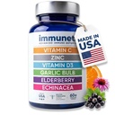 Immuneti - Difesa Immune Avanzata, 6-in-1 Potente Miscela di Vitamina C, Vitamina D3, Zinco, Anziani, Bulbo d'Aglio, Echinacea - Supporta la Salute complessiva, Fornisce Nutrienti vitali & Antiossidanti