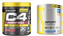 C4 Ripped Sport Pre Workout Powder Fruit Punch - Certificato NSF per lo sport + Sugar Free & C4 Sport Pre Workout Powder Blue Raspberry - Pre Workout Energy
