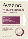 Aveeno Resistenza massima 1% Idrocortisone Crema Anti-Itch, Triple Oat, Aloe & Vitamina E per Itch Rilievo da Eczema, Psoriasi, Insetto Bites, Poison Ivy, Oak & Sumac & Detergents, 1 oz