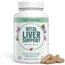 Vital Liver Support Nuovo supplemento di Formula Liver e vitamina del fegato – Formula di salute del fegato di 9-in-1, formula di riparazione e di cera con latte organico Thistle Supporta la pulizia della salute del fegato