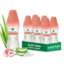 Succo di aloe vera (Peach aromatizzato) con polpa di aloe purissima più grande (6 confezioni) Succo a base vegetale grande per idratazione e contiene grande polpa di aloe. È sano per adulti e bambini