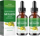 Gocce di Mullein per polmoni, Estratto di foglie di Mullein - Sostenere la pulizia polmonare - Supplemento naturale organico per adulti, gocce di tintura | Non OGM, Vita sana vegetariana-(2Pack)
