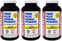 Yerba Prima Fiber Plus Senna Powder, 12 once (Pack of 3) - per uso a breve termine per ripristinare la regolarità, Migliorato Apple Spice Flavor, Stevia addolcito, Fornisce Gentle Overnight Relief, Non-GMO