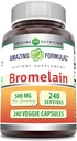 Stupefacente formula Bromelain 500mg 2400 GDU, capsule vegetali | Non OGM | Gluten Free | Made in USA | Ideale per vegetariani (240 Conte)