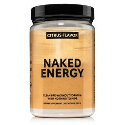 NAKED Citrus Energy - Citrus Aromaed Clean Pre Workout Supplemento per gli uomini e le donne, Vegan Friendly, Nessun aggiunto Dolci, Colori o sapori - 30 Serve