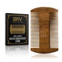 BRV MEN Beard & Mustache Comb, 100% Natural Green Sandalwood, Pocket Beard Comb with Carry Case, Cuscinetto in legno Comb per gli uomini per tutti i tipi e stili di capelli & Beard