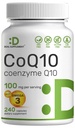 DEAL SUPPLEMENTO CoQ10 100mg con Omega 3 100mg, 240 capsule | Biodisponibile Coenzyme Q10 Formula | Non OGM