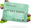 SGC Alta concentrazione 100mg Caffeina per pancia, 2 Gummies per confezione, 12-Pack Mocca Shots Mint Chocolate Plant-Based nootropic Instant Energy con Ginkgo biloba, Theobromine.