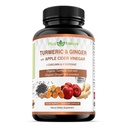 120 capsule di polvere di radice curcuma organica USDA, polvere di zenzero organica USDA e polvere di sigari di mele con curcumina (95% curcuminoidi) e bioperina, 1410 mg per porzione in capsule vegetali