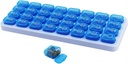 Organizzatore mensile di pillole, grande scatola di viaggio di pillola 31 giorno, caso di pillole giornaliere, contenitore di supporto di pillole per la vitamina, medicina, supplemento, olio di pesce, blu