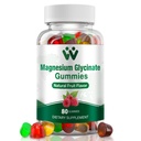 Magnesio Glycinate Gummies 400 Mg, Gummie di Magnesio senza zucchero per bambini e adulti con L-Threonate, Calcio & Vitamine B6+D3, 80 Conte Magnesio Glycinate Gummie miste di frutta