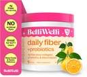 BelliWelli Fiber Supplemento per le donne e gli uomini – Polvere di fibra giornaliera Premium da Acacia organica con collagene aggiunto, elettroliti e probiotici – No Bloat, costipazione e assistenza sanitaria Gut (Orange Yuzu)