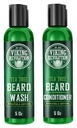 Viking Revolution Tea Tree Beard Wash and Condizionatore Set per gli uomini - Cuscinetto Naturale Softener con Olio di Argan, Vitamina E e Ginseng (5 Oz)