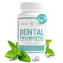 Probiotico orale dentale, 60 compresse masticabili - Supplementi w/BLIS K12 & M18 - Trattamento cattivo del respiro per gli adulti - Boosts salute orale - combatte l'alitosi, decadimento dei denti, gola di stringa (aroma delicato)