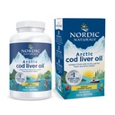 Nordic Naturals Arctic Cod Liver Oil, Limone - 180 Gel Morbidi - 750 mg Omega-3 Totale con EPA & DHA - Heart & Brain Health, Immunità sana, Benessere complessivo - Non-GMO - 60 Serve