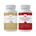 PURE ORIGINAL INGREDIENTI Aglio e sidro di mele capsule Bundle (100 capsule ciascuna), Nessun Additivo o Filler, Verified Lab