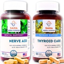 Natural Sleep Aid & Thyroid Renew | 9 erbe organiche & Seaweed | con radice di valeriana, supporto tiroideo e bilancia ormonale con Kelp | 1350 mg per Serve | di Sana Herbal