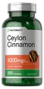 Horbäach Ceylon Cinnamon Capsule 4000mg | 250 Count | Non OGM, Gluten Free