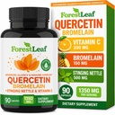 ForestLeaf Quercetin con Bromelain 1350mg - Blend with Vitamin C & Sting Nettle Supplement, Quercetin 500mg Capsules, Non-GMO Gluten Free, Natural Immune & Respiratory Function, 90 Veggie Caps