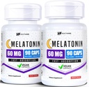 HealthFare Melatonin 60mg | Confezione da 2 | 90 capsule di veg Ogni formula ad alta resistenza | Vegetariano, Non OGM, Senza glutine
