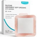 Dimora Silicone Super Absorbent Wound Dressings - Gentle Adesive Bandages con Polimero Ultrasorb,Heavy Exudate Wound Care Pads 6"X 6" 10 confezioni