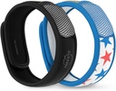 PARA'KITO Bracciali respinti + Pellets di ricarica Bundle, Bracciali di zanzara, Olio di menta piperita, DEET Free Mosquito Repeller, Accessori per escursionismo, 2 braccialetti e 2 sacchetti (nero + stelle)