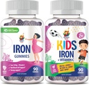 SUNNY SAM Iron Gummies per bambini e adulti - Vitamine di ferro con vitamina C, 10 mg per porzione - Gomma di frutta masticabile di ferro per il supporto immunitario Produzione di globuli rossi